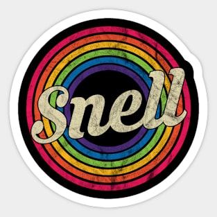 Snell - Retro Rainbow Faded-Style Sticker